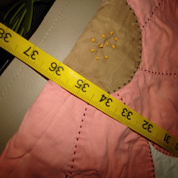 Dahlia Quilt Handmade Patchwork Lightweight Vintage Floral Light Blue Back - Picture 4 of 16